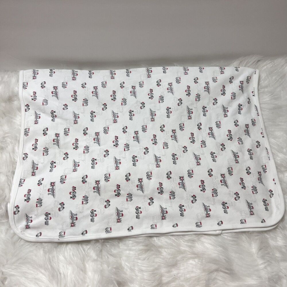 Little Me Train Baby Blanket White Gray Red Security Lovey Engine Locomotive